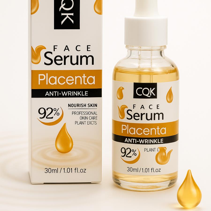 CQK Face Serum Placenta 30 ml – Anti Wrinkle Nourish (92% plant extracts)